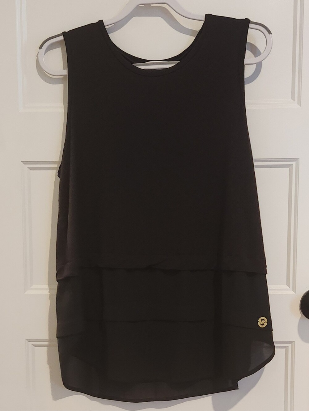 Michael Kors XL Black Tank Top With Gold Logo